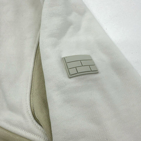 Frame Men's Colorblock Sweatshirt Milk Beige Patchwork Cotton Crewneck Sz XS