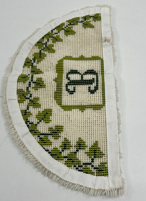 Vintage 70s Handmade Latch Hook Rugs Lot of 2 Fisherman & Monogram B Wall Art