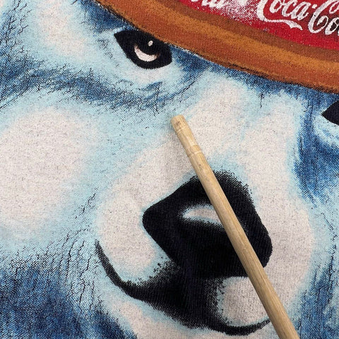 Vintage 1996 Coca-Cola Coke Polar Bear Cowboy T-Shirt Double Stitch Sz L