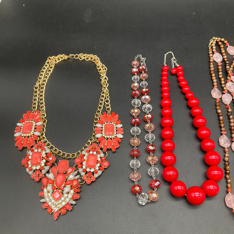 Chico's Mixed Fashion Statement Necklace Lot of 8 Beaded Floral Bib Gold Tone