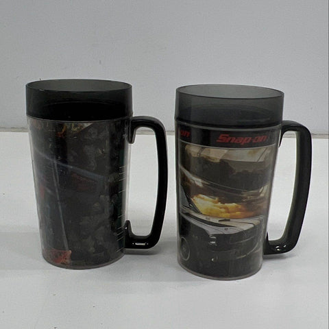 Vintage Snap-on Tools 4 Pc Travel Mug Lot 2000s Pin-up Girl & Classic Car