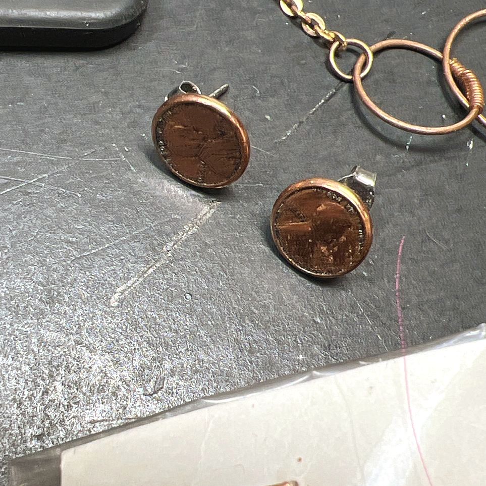 Assorted Copper Necklaces Bracelets Earrings Rings Jewelry Lot