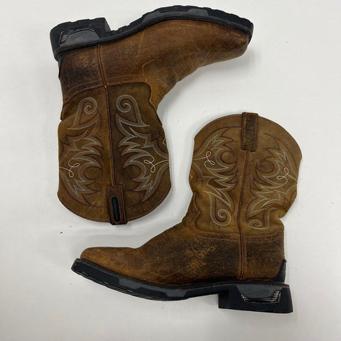 Tony Lama TLX TW4005 Waterproof Western Work Boots Brown Leather Size 12 D