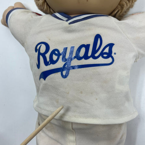 Vintage 80s Cabbage Patch Kids Coleco KC Royals MLB Baseball Doll 15"