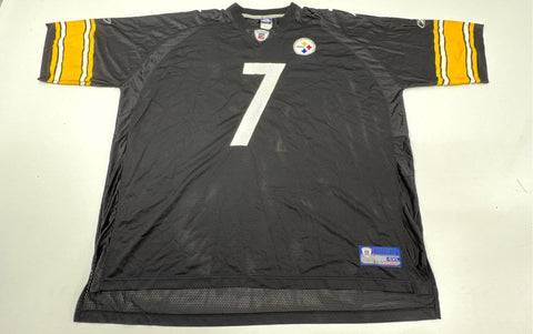 Vintage Y2K Reebok Men's Steelers Ben Roethlisberger #7 Jersey Black 4XL