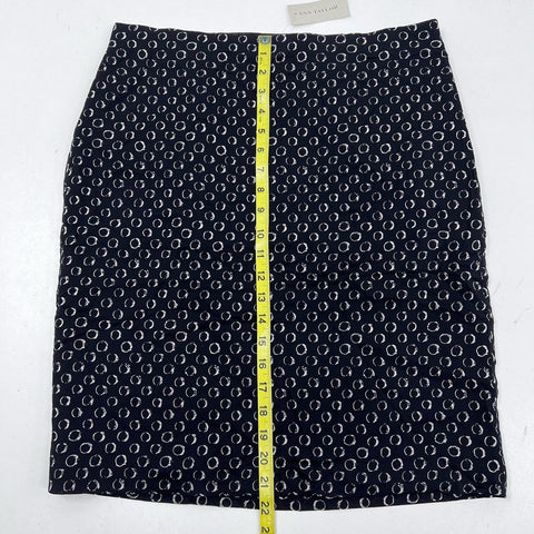 Ann Taylor Women's Black White Circle Print Pencil Skirt NWT Size 8