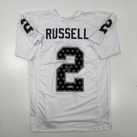 JaMarcus Russell Autographed Football Jersey White Marijuana Print Sz XL COA