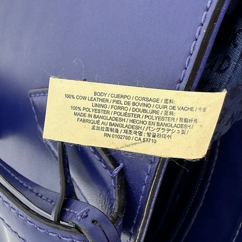 Kate Spade Royal Blue Leather Large Tote Bag Gold Hardware