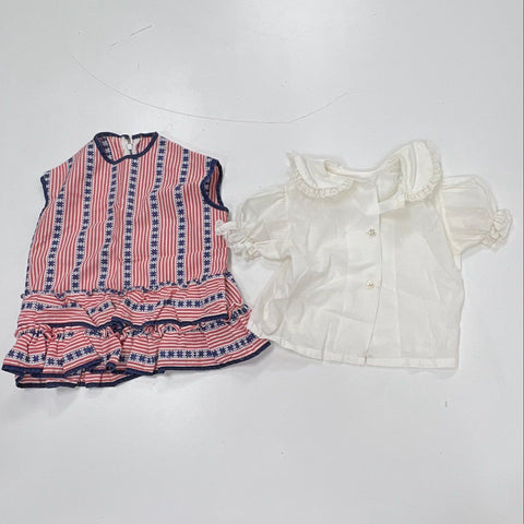 Vintage 60s 70s Lil' Airess Girls Clothing Lot Sailor Nautical 4pc Set Sz 3X