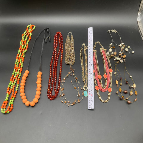 Chico's Lia Sophia NY Beaded Statement Necklace Jewelry Lot of 8 Boho Styles