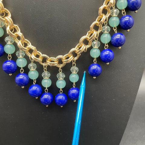 Ann Taylor Beaded Necklace Lot 3 Floral Enamel Fringe Gold Silver Tone Signed