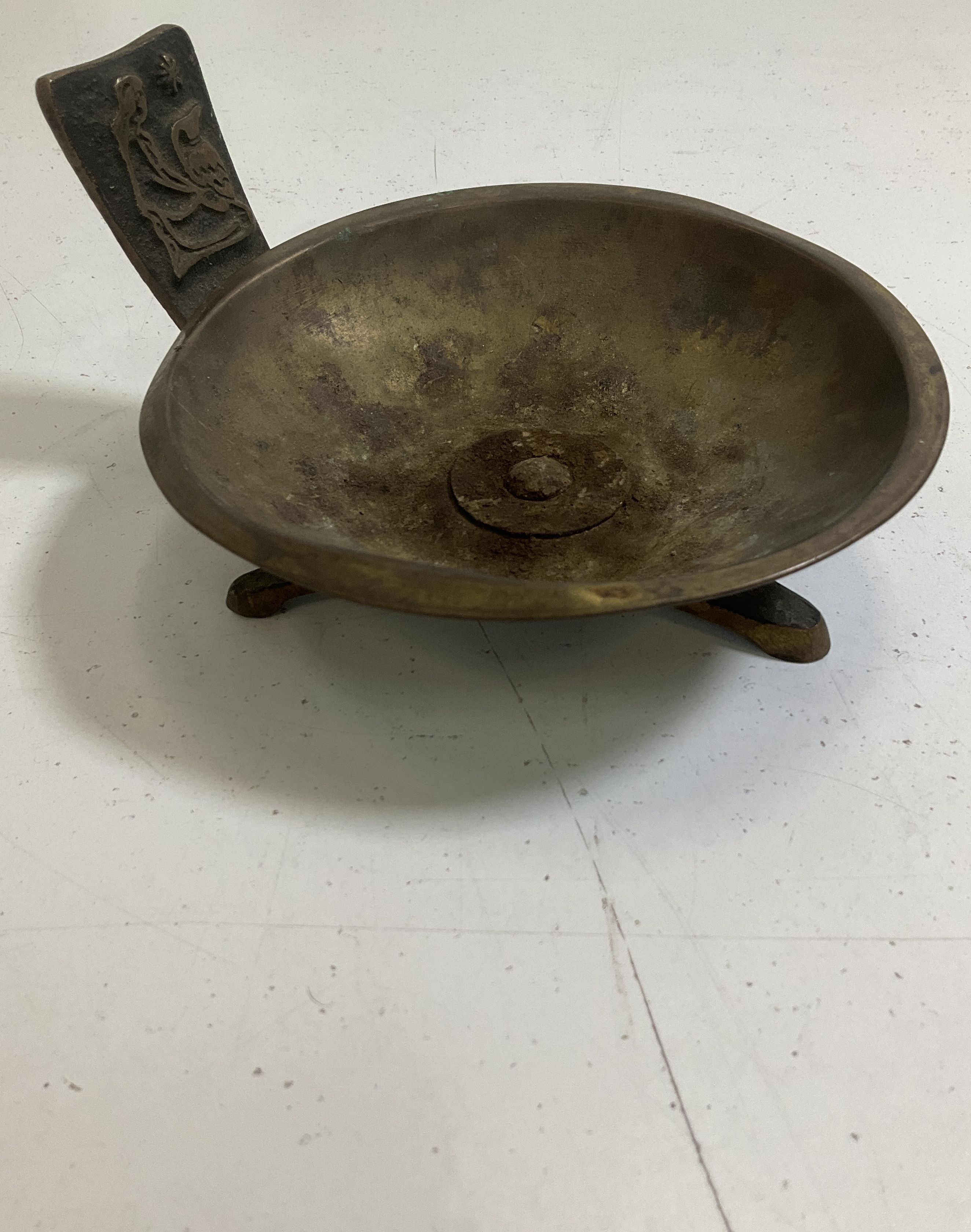 Yaya Jerusalem Brass Incense Burner Holder Angel Motif Vintage