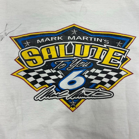 Vintage Mark Martin #6 Viagra Roush Racing NASCAR T-Shirt Double Sided Sz XL