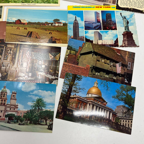 Lot of 25+ Vintage USA Travel Postcards Unposted Blank Chrome Era NYC Boston