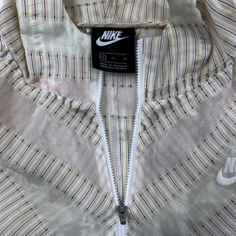 Nike Women's Earth Day Sheer Hooded Jacket Multi-Color Striped Size XL