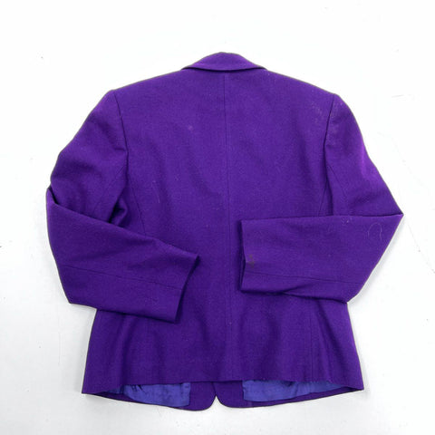 Vintage 90s Pendleton Purple 100% Virgin Wool Petite Blazer Jacket Sz 4