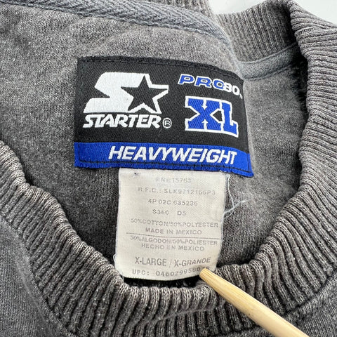 Vintage Y2K Starter Washed Gray Heavyweight Crewneck Sweatshirt Men's XL