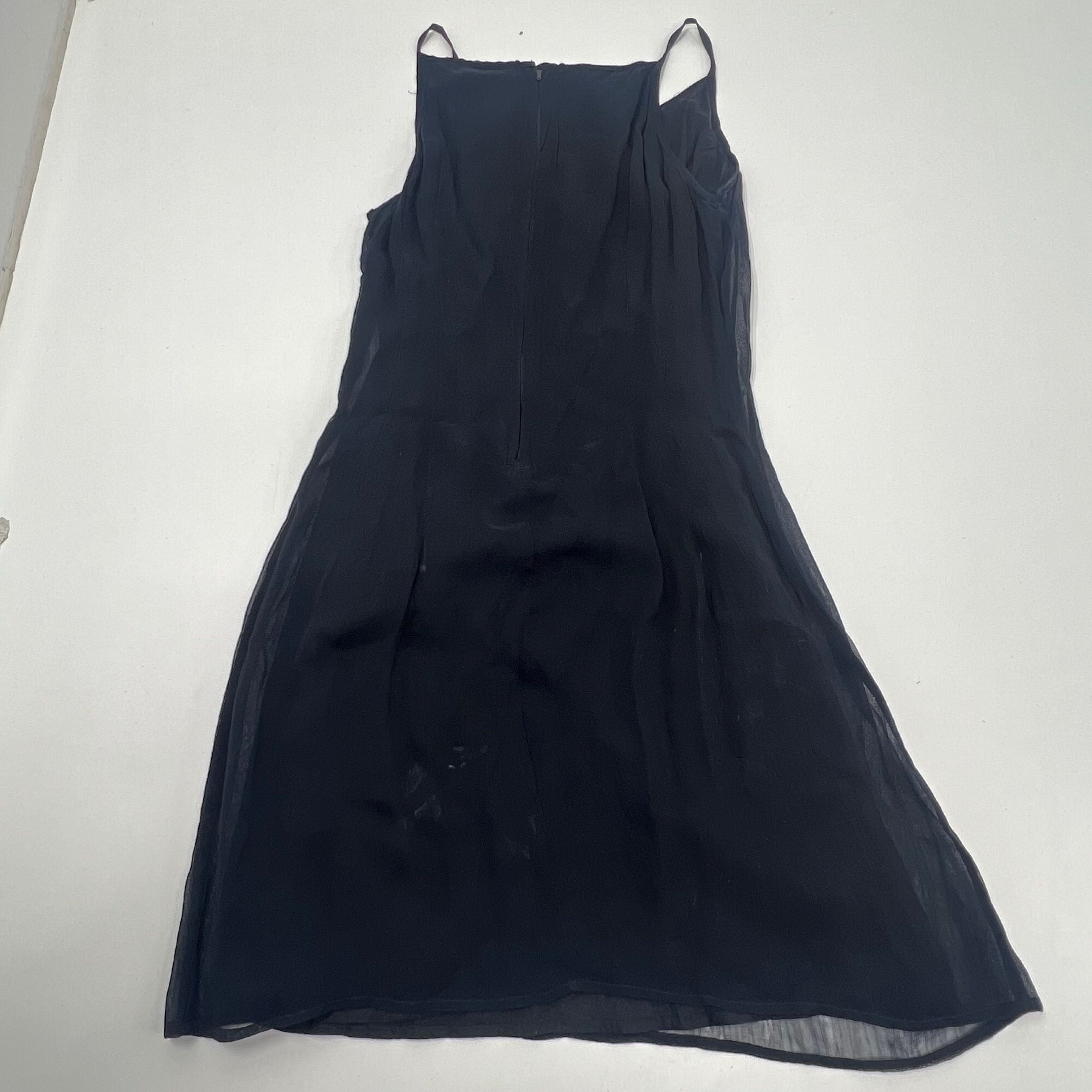 Vintage Sue Wong Nocturne Collection Black Sleeveless Velvet Floral Dress Size 3