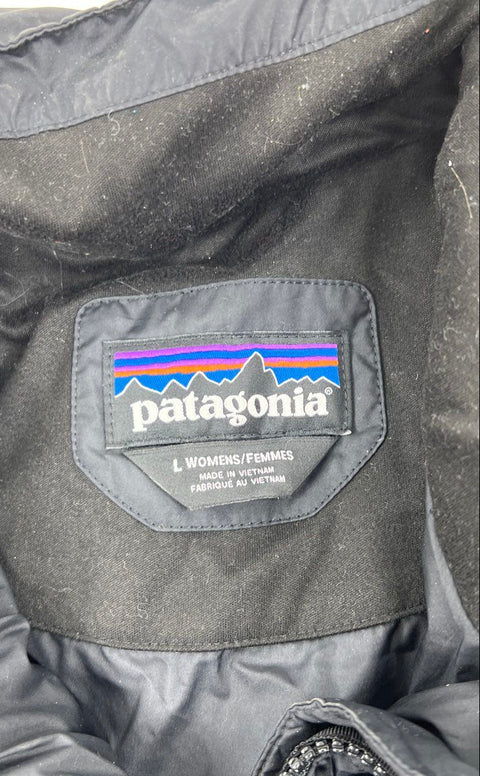 Patagonia Women's Black Down With It Parka Quilted Puffer Jacket Size L