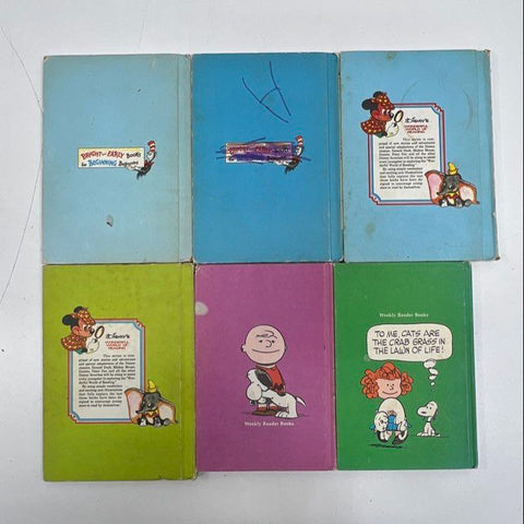Vintage Peanuts Charlie Brown Berenstain Disney 6 Book Lot Random House 1960s