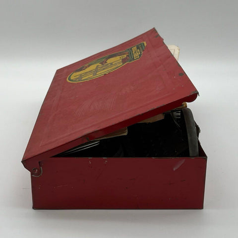 Gilbert Erector Set No. 4 1/2 Motorized Set 1948 Vintage Red Metal Box