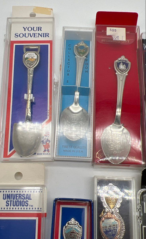Souvenir Spoon Lot of 12 Vintage Silver Plated Epcot Universal Studios States