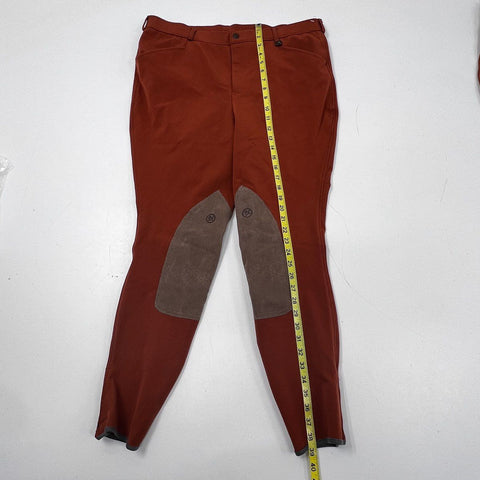 Ovation Women's Rust Burnt Orange Knee Patch Riding Breeches Jodhpurs Sz 36L