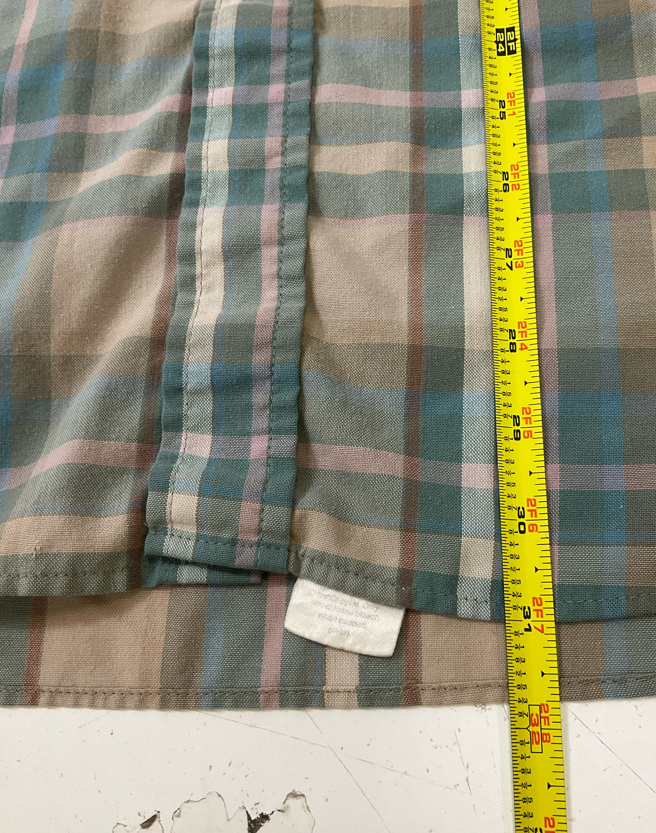 Pendleton High Grade Western Wear Men's Beige Plaid Shirt Sz M Vintage USA Made