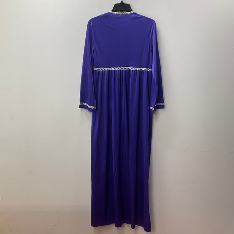 Formfit Rogers Women's Royal Purple Loungewear Gown Lace Trim Size M Vintage