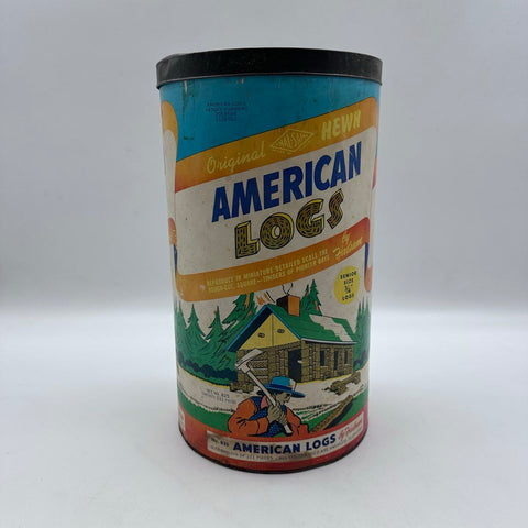 Vintage Halsam American Logs No 825 Wooden Building Toy Set Approx 211 Pieces