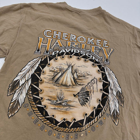 Vintage 1986 Harley-Davidson Cherokee Iowa Single Stitch Hanes Beefy-T Sz M