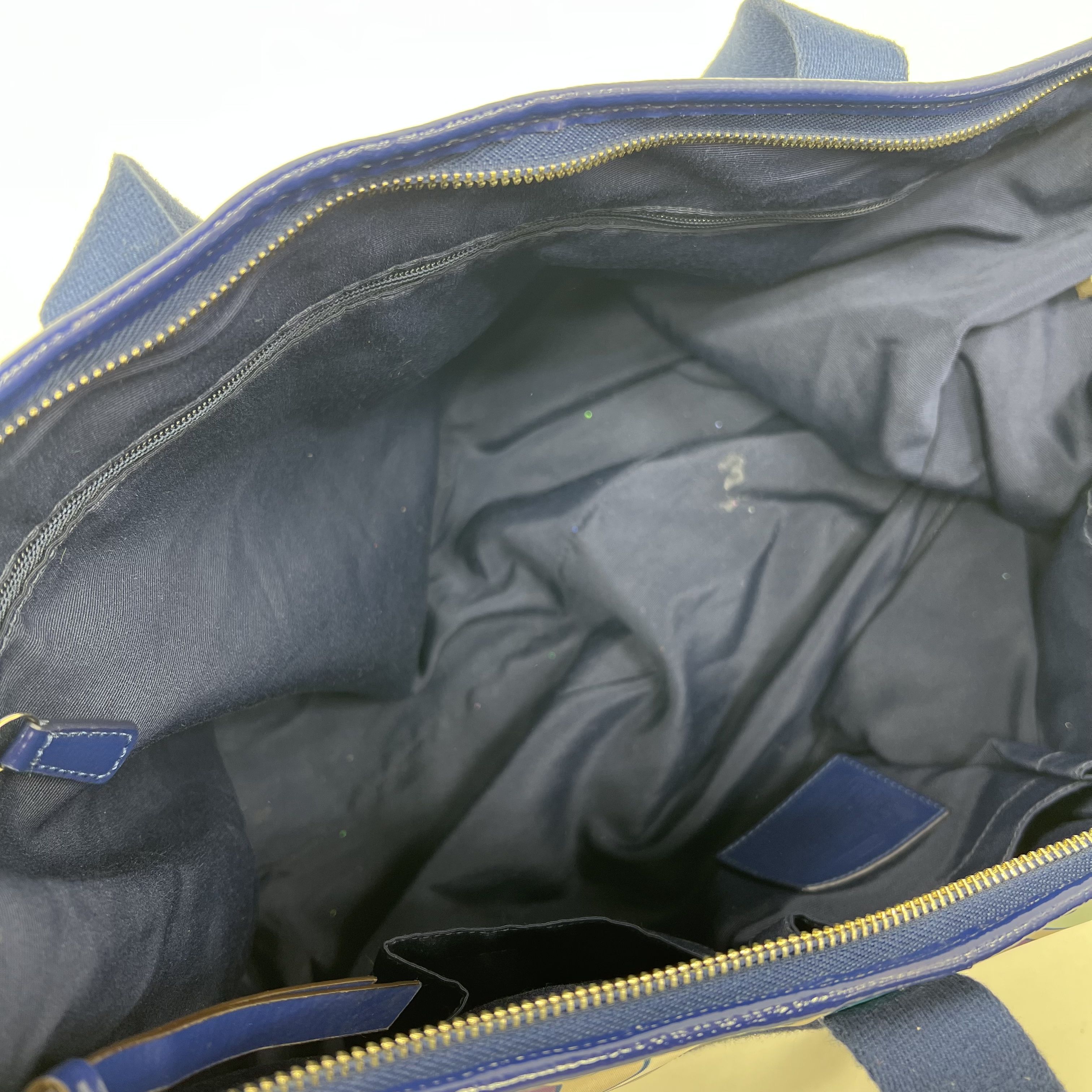 Coach OP Art Print Blues Signature Logo Graphics Weekender Bag Duffle F77285