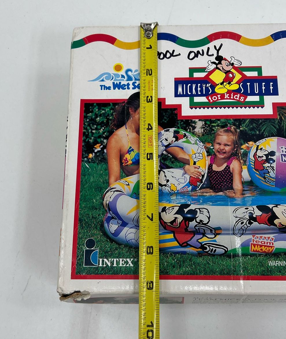 IOB Vintage Disney Blow Up Kids Pool Team Mickey 54"x12" POOL ONLY - USED