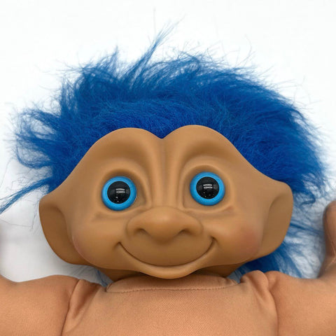 Treasure Troll Teen Ace Novelty Plush Doll Blue Hair 18 Inch Wishstone 1991
