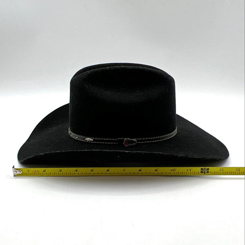 Justin Men's Black 2X Felt Western Cowboy Hat Cattleman Crease Studded Band