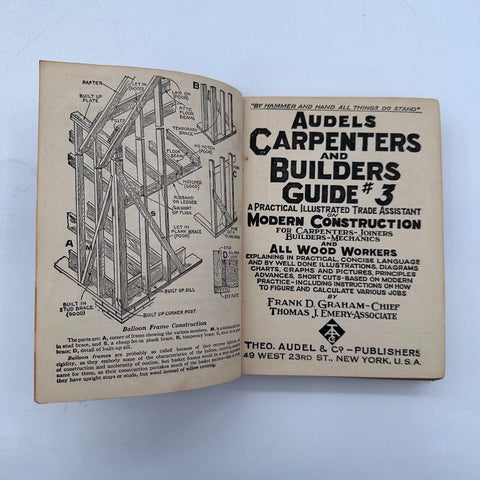 Audels 3 Piece Carpenters and Builders Guide Vol 1 3 4 Vintage Technical Books