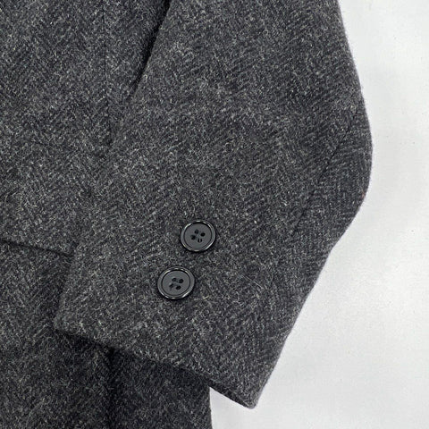 Vintage 80s Karen Petites Dbl Breasted Wool Herringbone Coat Made USA