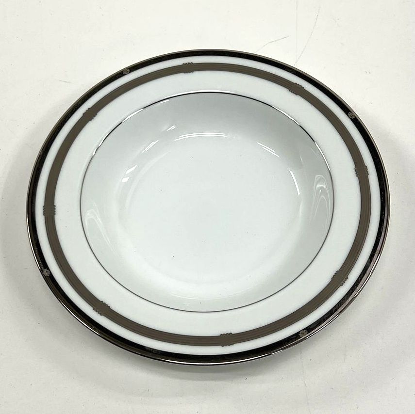 Christian Dior Gaudron Platinum Fine China Singular Dinner Bowl White & Silver