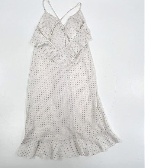 Victoria's Secret Women's Polka Dot Ruffle Faux Wrap Dress White Black Sz S