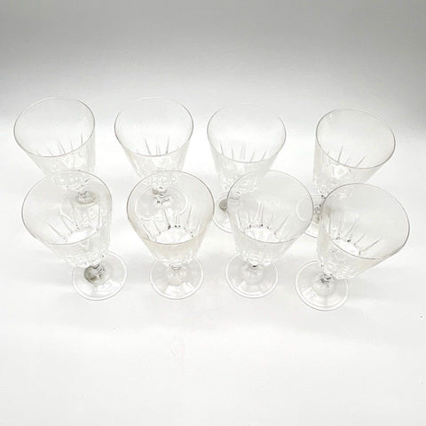 Princess House Highlights Lead Crystal Goblets Set of 8 France Clear Vintage