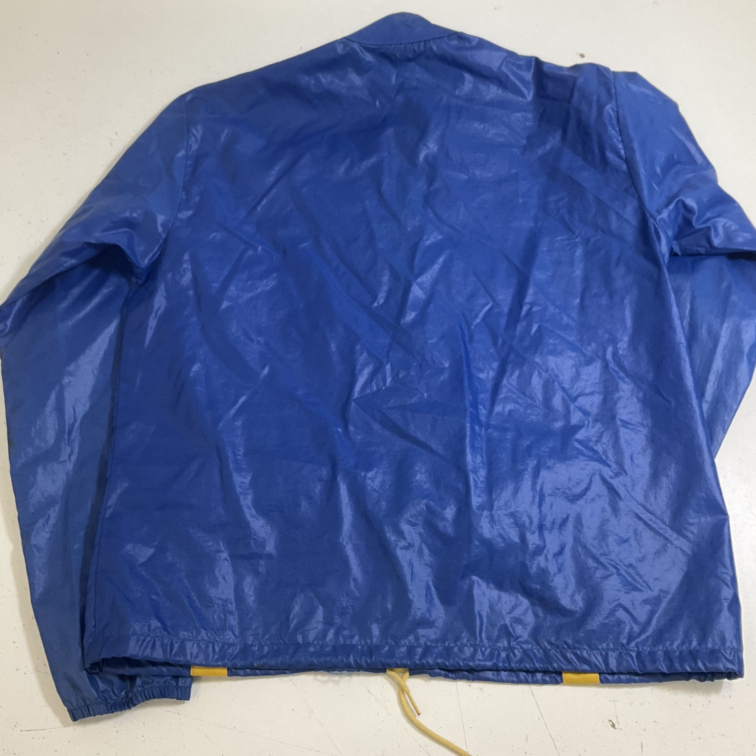 Vintage 70s Sears Blue Yellow Colorblock Nylon Windbreaker Jacket Mens M