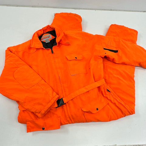 Vintage 90s Winchester Blaze Orange Insulated Hunting Coveralls Jumpsuit Sz 3XL