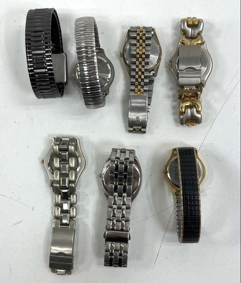 Lot of 7 Mens Watches Sharp Croton Gruen For Parts Repair Need Battery