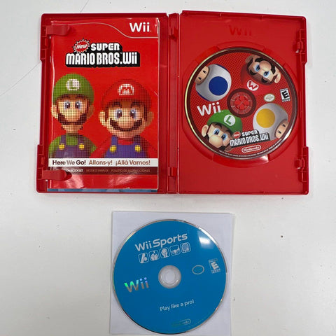 Nintendo Wii Console Lot Super Mario Bros Wii Sports 2 Controllers Nunchuks