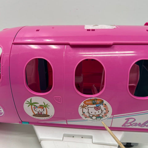 Mattel Barbie Glam Vacation Jet Airplane Toy 2012 Pink Folds Open Seats Dolls