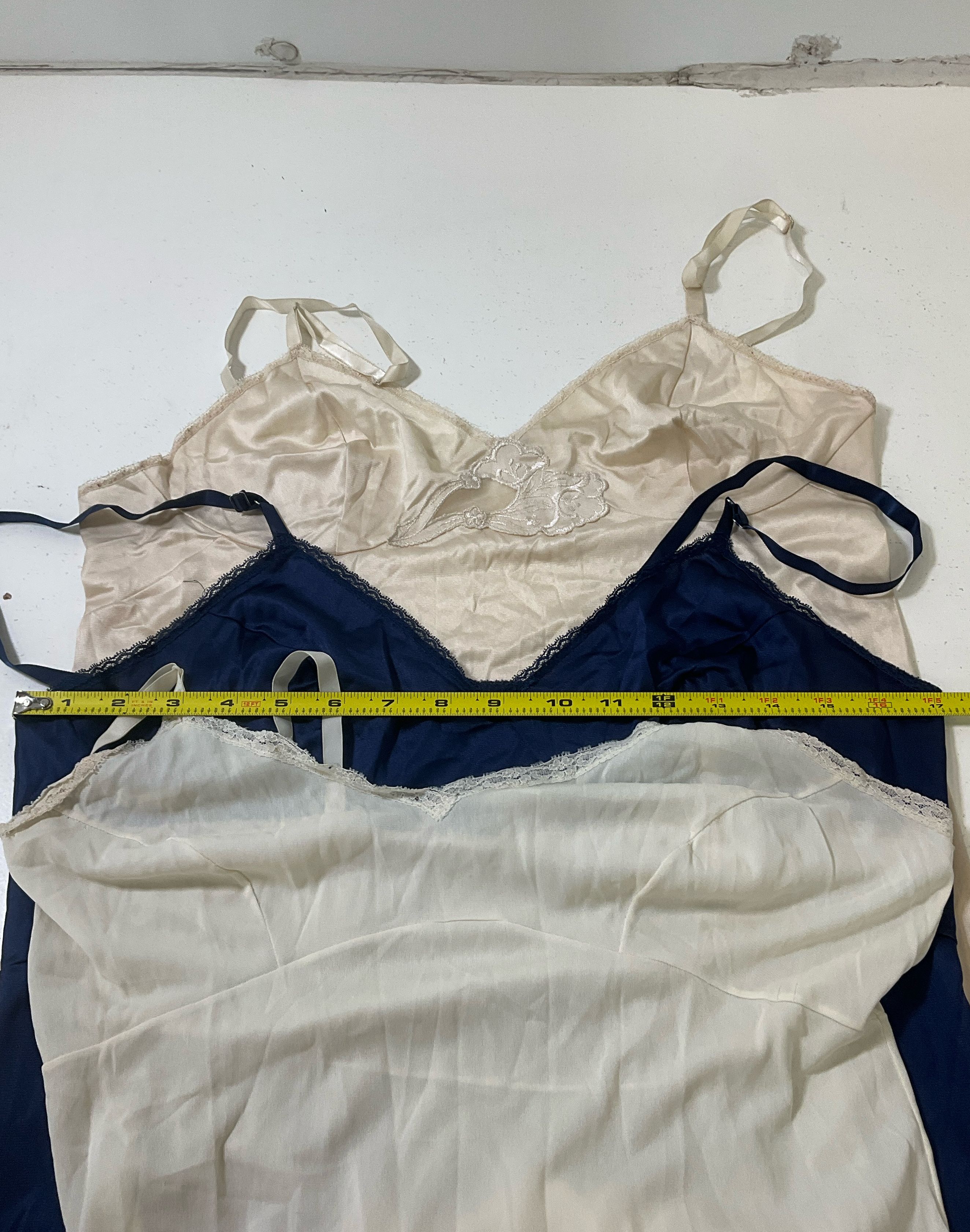 Vanity Fair Others Beige & Navy Full Slip Cami Lot of 6 Pcs Size 36 38 Vintage