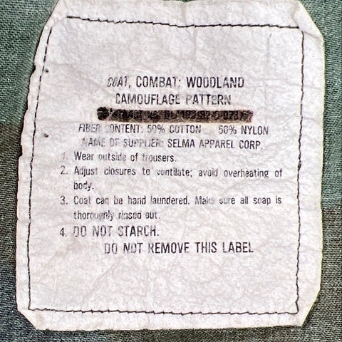 Vintage 80s US Army BDU Combat Jacket Woodland Camo USNDC Men's Small Regular