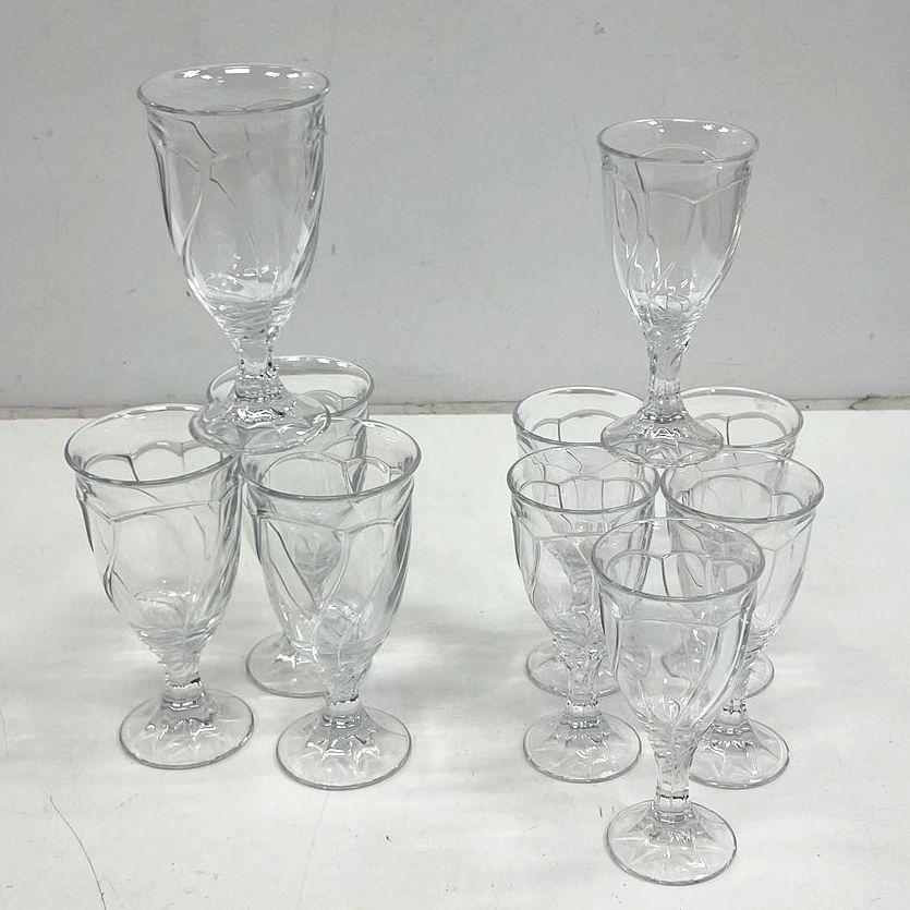 Vintage Noritake Perspective Clear Iced Tea Glass Water Goblet 10 Piece Set