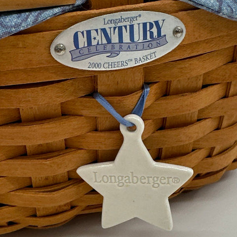 Longaberger Basket Lot 4 Pieces Century Celebration 2000 Lidded Wall Basket