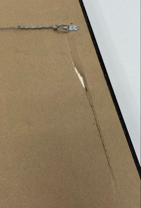 Lil Dept Signed Abstract Print 100/100 Handmade Paper Mixed Media Framed 28x26